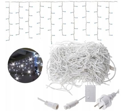 Гирлянда бахрома Белый холодный 500 LED 23.5 м на толстом кабеле