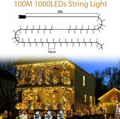 Цепочка рождественских гирлянд Elegal 1000 led 100 м