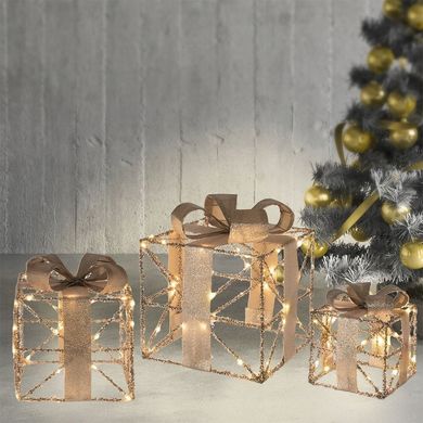 3x подарункові різдвяні прикраси, що світяться, лампи, декор