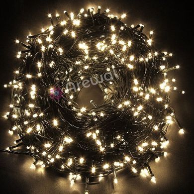 Новорічна гірлянда 300 LED, IP44, Довжина 20 М, Біле холодне світло, Білий холодний