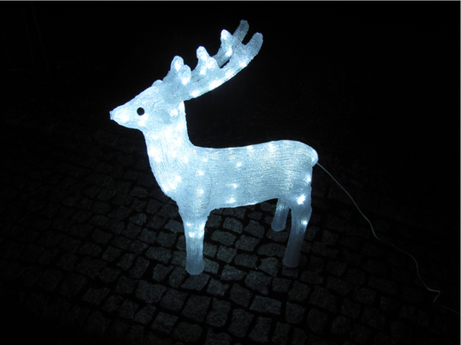 Новогодняя акриловая статуя олень средний, Светящиеся новогодние олени 120 LED